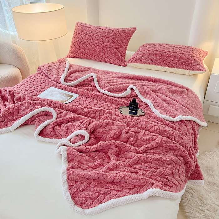 91家纺网 家纺一手货源 找家纺 （总）锦润家纺 2025新款A类双面塔芙绒包边毛毯