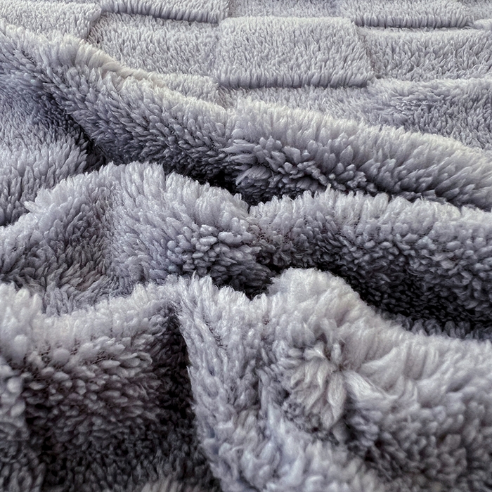 91家纺网 家纺一手货源 找家纺 锦润家纺 2025新款A类双面塔芙绒包边毛毯塔芙绒-灰兰