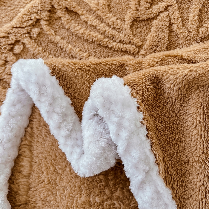 91家纺网 家纺一手货源 找家纺 锦润家纺 2025新款A类双面塔芙绒包边毛毯塔芙绒-深咖