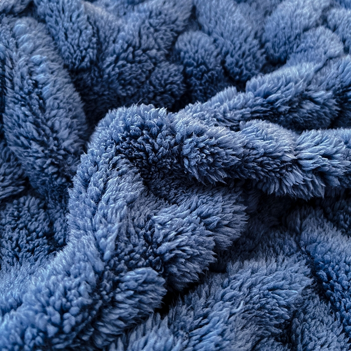 91家纺网 家纺一手货源 找家纺 锦润家纺 2025新款A类双面塔芙绒包边毛毯塔芙绒-深蓝