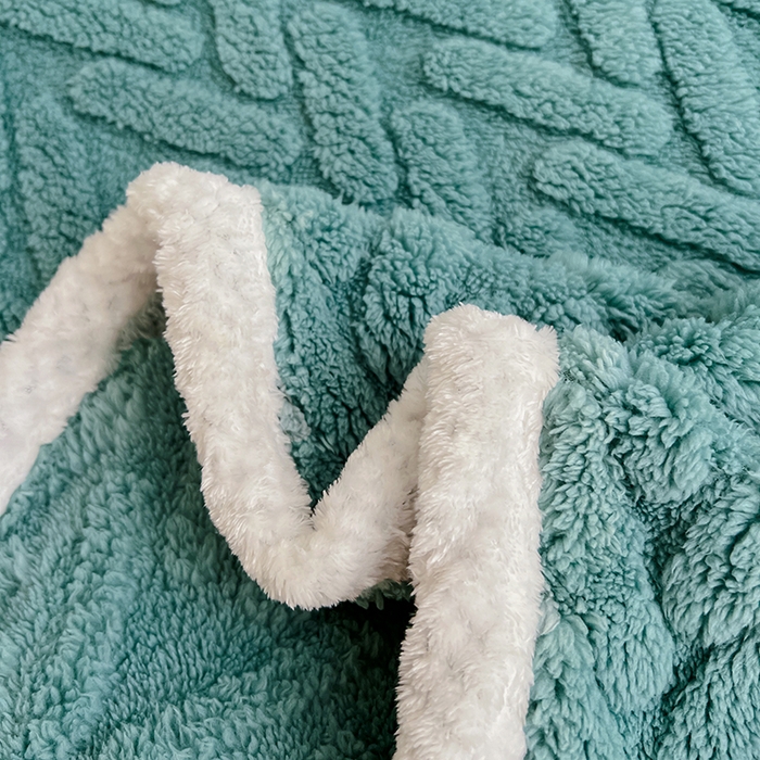 91家纺网 家纺一手货源 找家纺 锦润家纺 2025新款A类双面塔芙绒包边毛毯塔芙绒-雾蓝