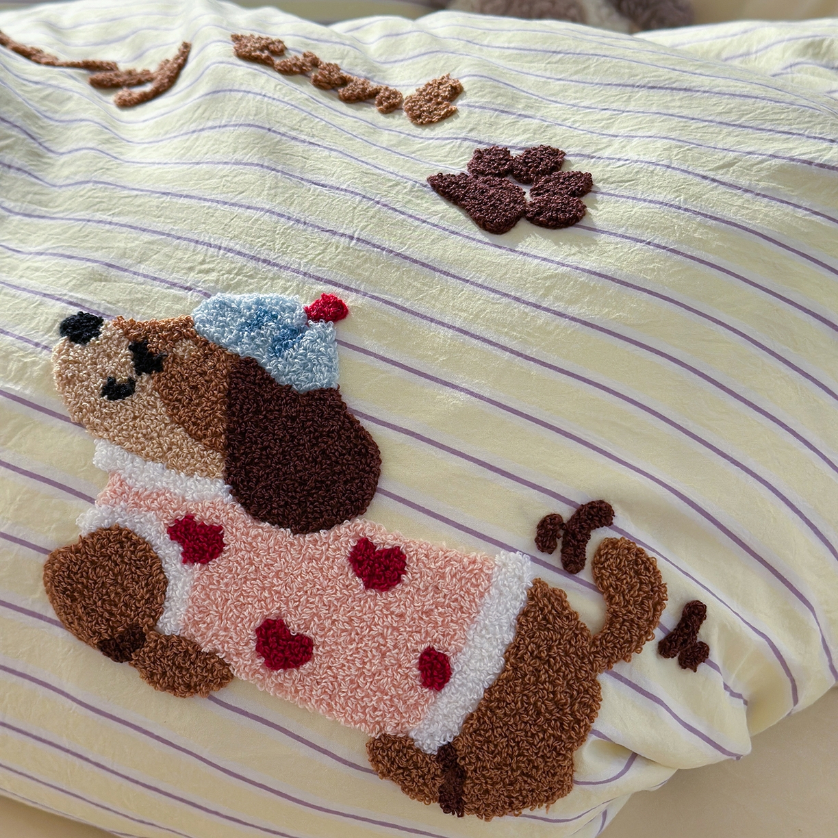 91家纺网 家纺一手货源 找家纺 优悦生活馆 2025新款水洗棉毛巾绣四件套-摩卡酱 摩卡酱-黄色