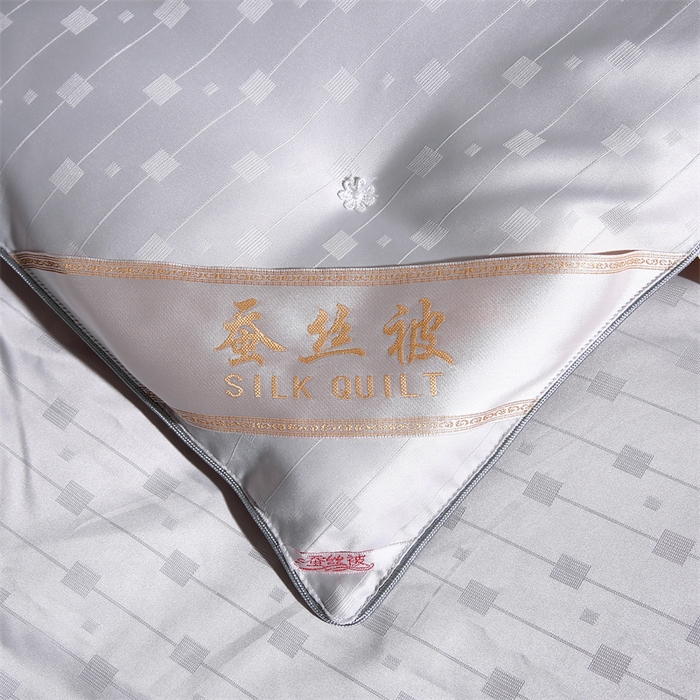 91家纺网 家纺一手货源 找家纺 恒鑫家纺 2025新款提花蚕丝被 高级灰