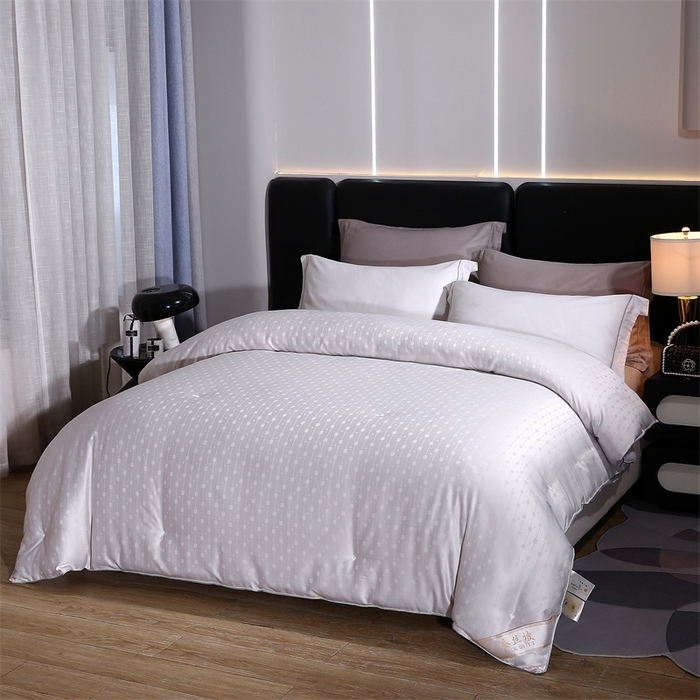 恒鑫家纺 2025新款提花蚕丝被 高级灰