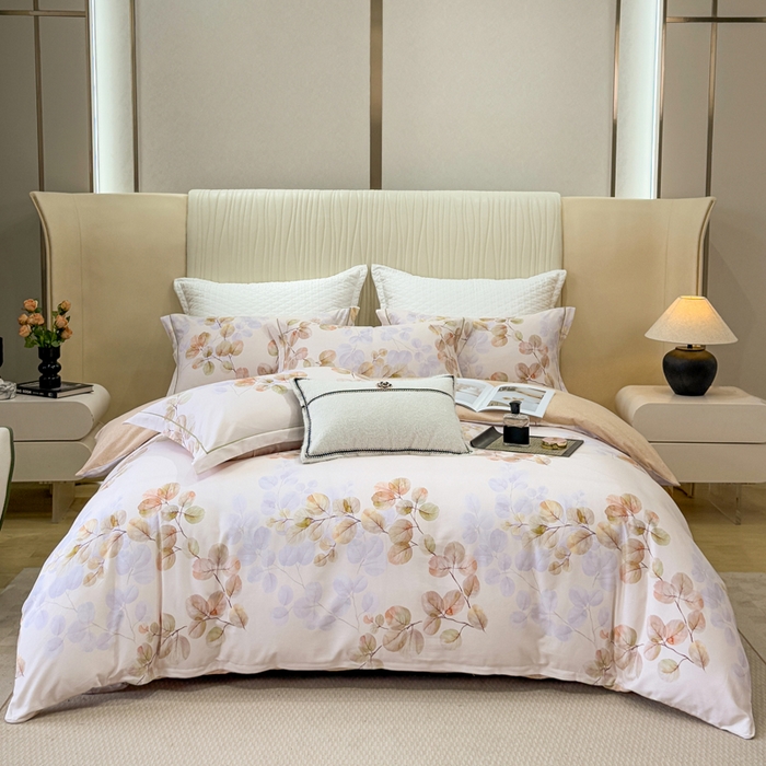 91家纺网 家纺一手货源 找家纺 凌鼎 2025新款100%全棉磨毛四件套数码印花加厚纯棉磨毛四件套艾薇米