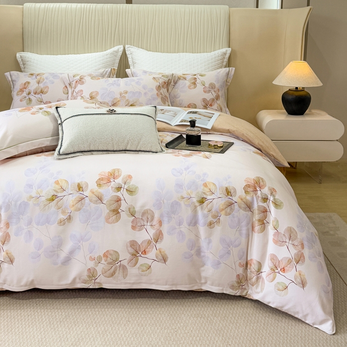 91家纺网 家纺一手货源 找家纺 凌鼎 2025新款100%全棉磨毛四件套数码印花加厚纯棉磨毛四件套艾薇米