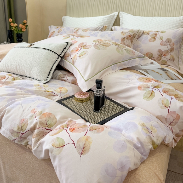 91家纺网 家纺一手货源 找家纺 凌鼎 2025新款100%全棉磨毛四件套数码印花加厚纯棉磨毛四件套艾薇米