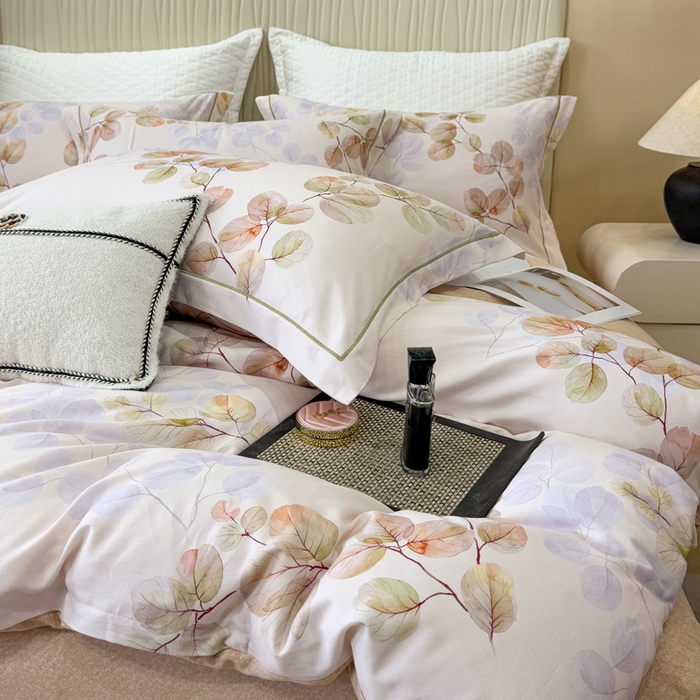 91家纺网 家纺一手货源 找家纺 凌鼎 2025新款100%全棉磨毛四件套数码印花加厚纯棉磨毛四件套艾薇米