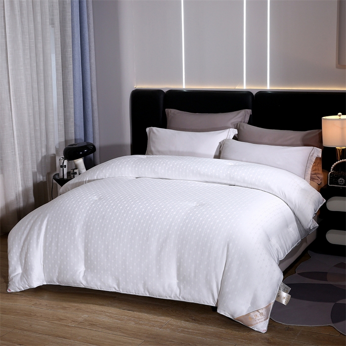 恒鑫家纺 2025新款提花蚕丝被 月光白