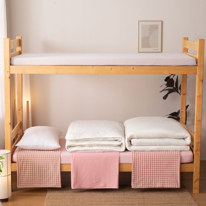 91家纺网 家纺一手货源 找家纺 （总）九沐良品 2025新款亲肤舒适学生宿舍上下铺三件套六件套大礼包宿舍三件套上下铺三件套