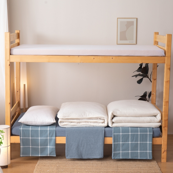 91家纺网 家纺一手货源 找家纺 （总）九沐良品 2025新款亲肤舒适学生宿舍上下铺三件套六件套大礼包宿舍三件套上下铺三件套