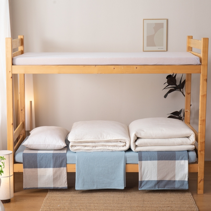 91家纺网 家纺一手货源 找家纺 （总）九沐良品 2025新款亲肤舒适学生宿舍上下铺三件套六件套大礼包宿舍三件套上下铺三件套