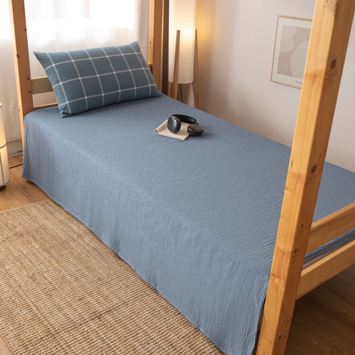 91家纺网 家纺一手货源 找家纺 九沐良品 2025新款亲肤舒适学生宿舍上下铺三件套六件套大礼包宿舍三件套上下铺三件套 柏拉图兰