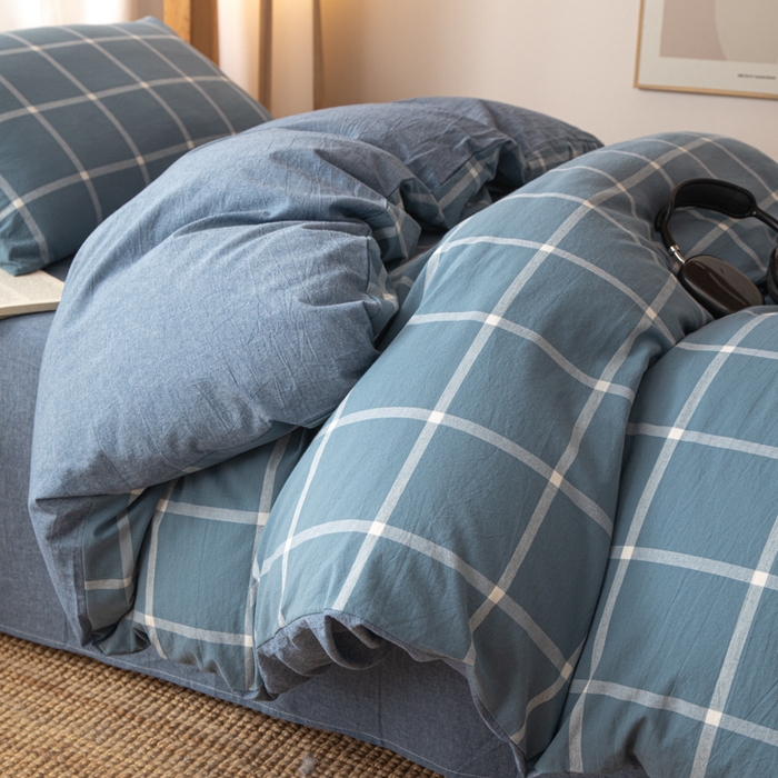 91家纺网 家纺一手货源 找家纺 九沐良品 2025新款亲肤舒适学生宿舍上下铺三件套六件套大礼包宿舍三件套上下铺三件套 柏拉图兰