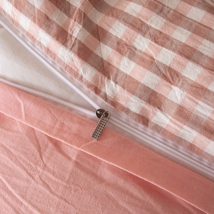 91家纺网 家纺一手货源 找家纺 九沐良品 2025新款亲肤舒适学生宿舍上下铺三件套六件套大礼包宿舍三件套上下铺三件套 粉小格