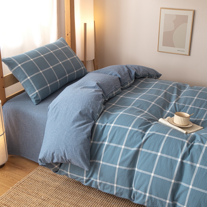 91家纺网 家纺一手货源 找家纺 九沐良品 2025新款亲肤舒适学生宿舍上下铺三件套六件套大礼包宿舍三件套上下铺三件套 柏拉图兰