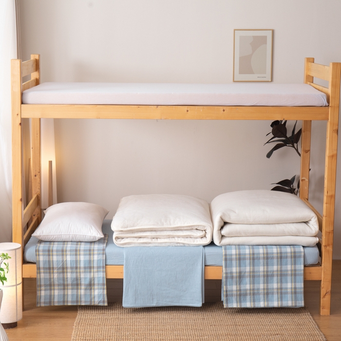 九沐良品 2025新款亲肤舒适学生宿舍上下铺三件套六件套大礼包宿舍三件套上下铺三件套 莫妮卡兰