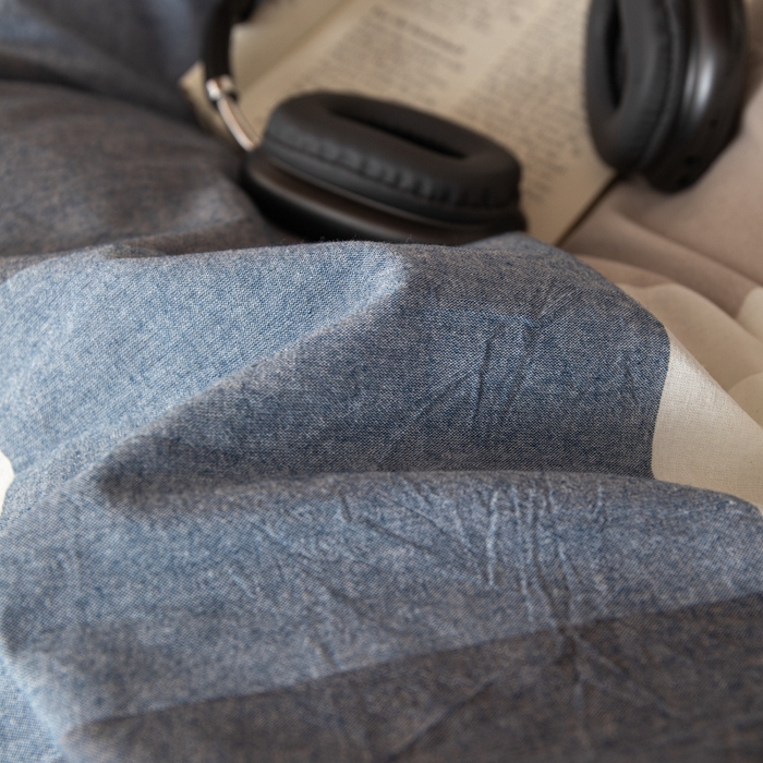 91家纺网 家纺一手货源 找家纺 九沐良品 2025新款亲肤舒适学生宿舍上下铺三件套六件套大礼包宿舍三件套上下铺三件套 蓝大格