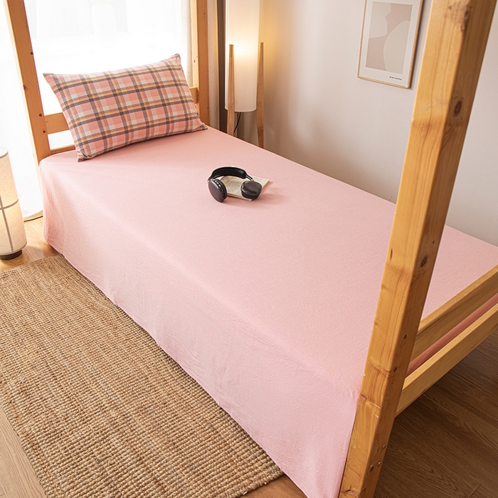 91家纺网 家纺一手货源 找家纺 九沐良品 2025新款亲肤舒适学生宿舍上下铺三件套六件套大礼包宿舍三件套上下铺三件套 莫妮卡粉