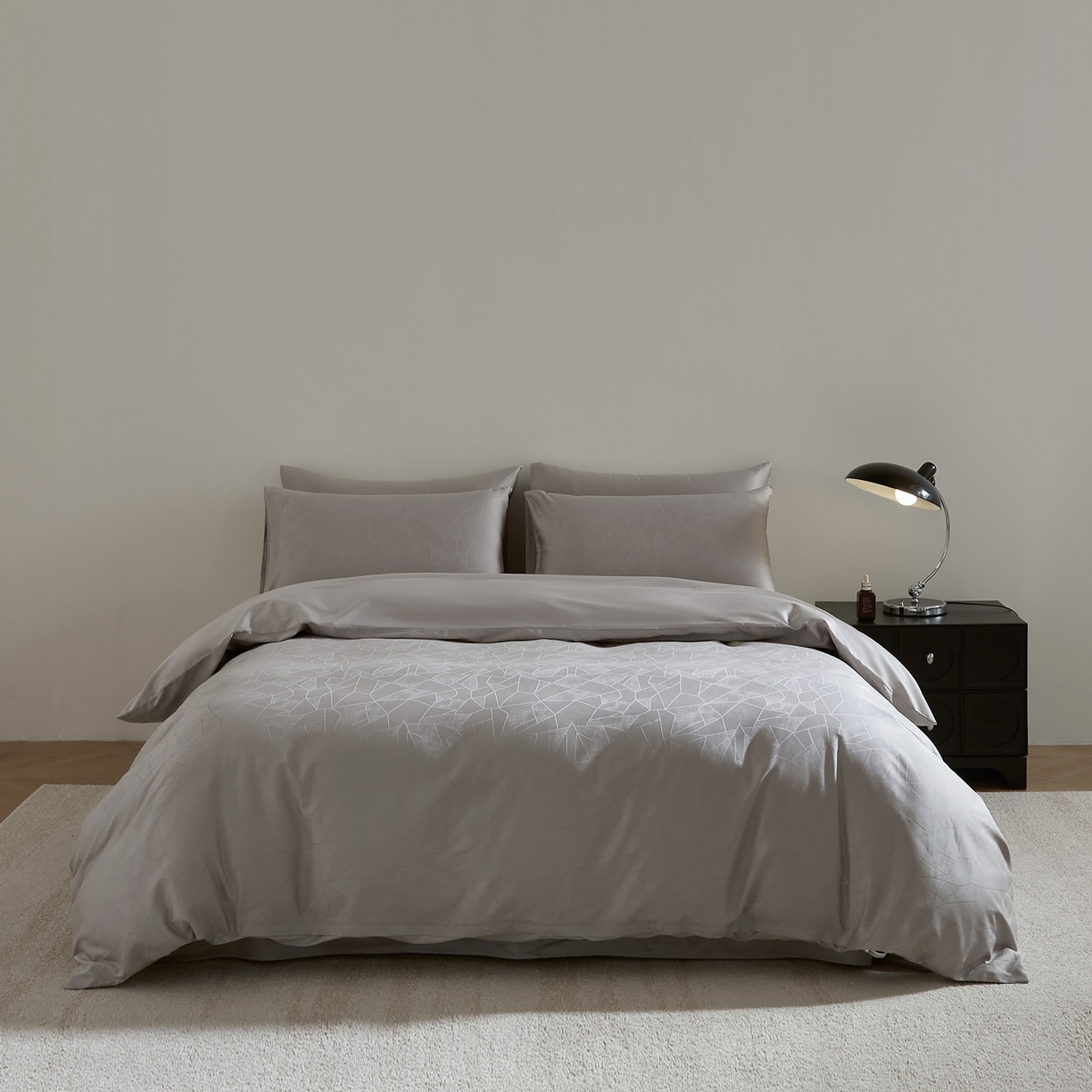 91家纺网 家纺一手货源 找家纺 （总）ONE TWO ONE 1212025新款高支高密长绒棉贡缎精工提花四件套-璀璨光影（为了各位老板们都有利润空间，平台控价券后不得低于228/318/338元，感谢您的配合与支持！！）