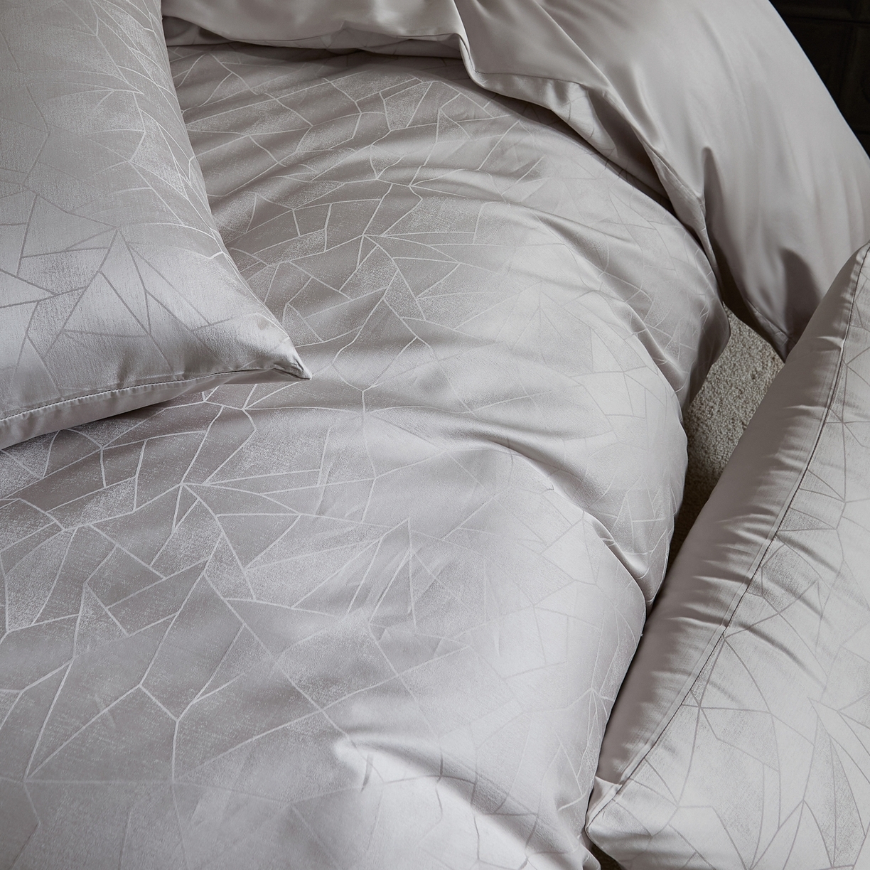 91家纺网 家纺一手货源 找家纺 （总）ONE TWO ONE 1212025新款高支高密长绒棉贡缎精工提花四件套-璀璨光影（为了各位老板们都有利润空间，平台控价券后不得低于228/318/338元，感谢您的配合与支持！！）