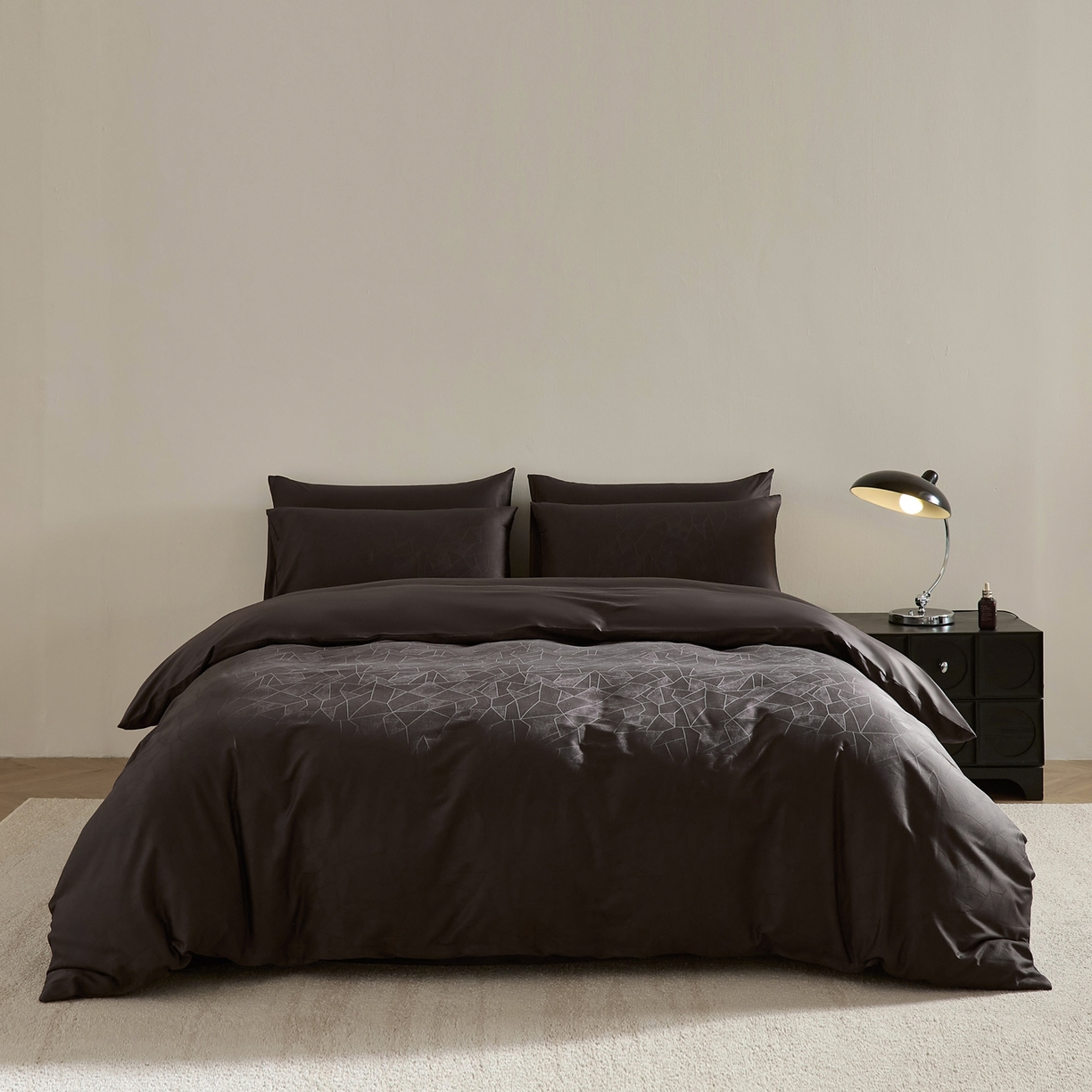 91家纺网 家纺一手货源 找家纺 ONE TWO ONE 1212025新款高支高密长绒棉贡缎精工提花四件套-璀璨光影（为了各位老板们都有利润空间，平台控价券后不得低于228/318/338元，感谢您的配合与支持！！） 璀璨光影-竹咖