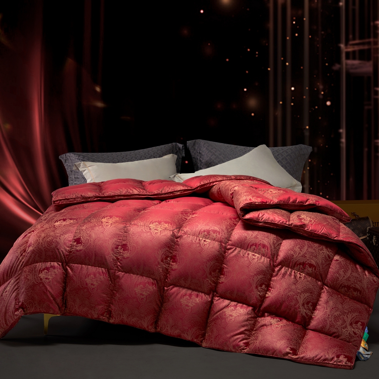 91家纺网 家纺一手货源 找家纺 （总）织梦人羽绒工厂店 2025新款高蓬松羽绒羽毛被大牌同款花型-高精密提花系列