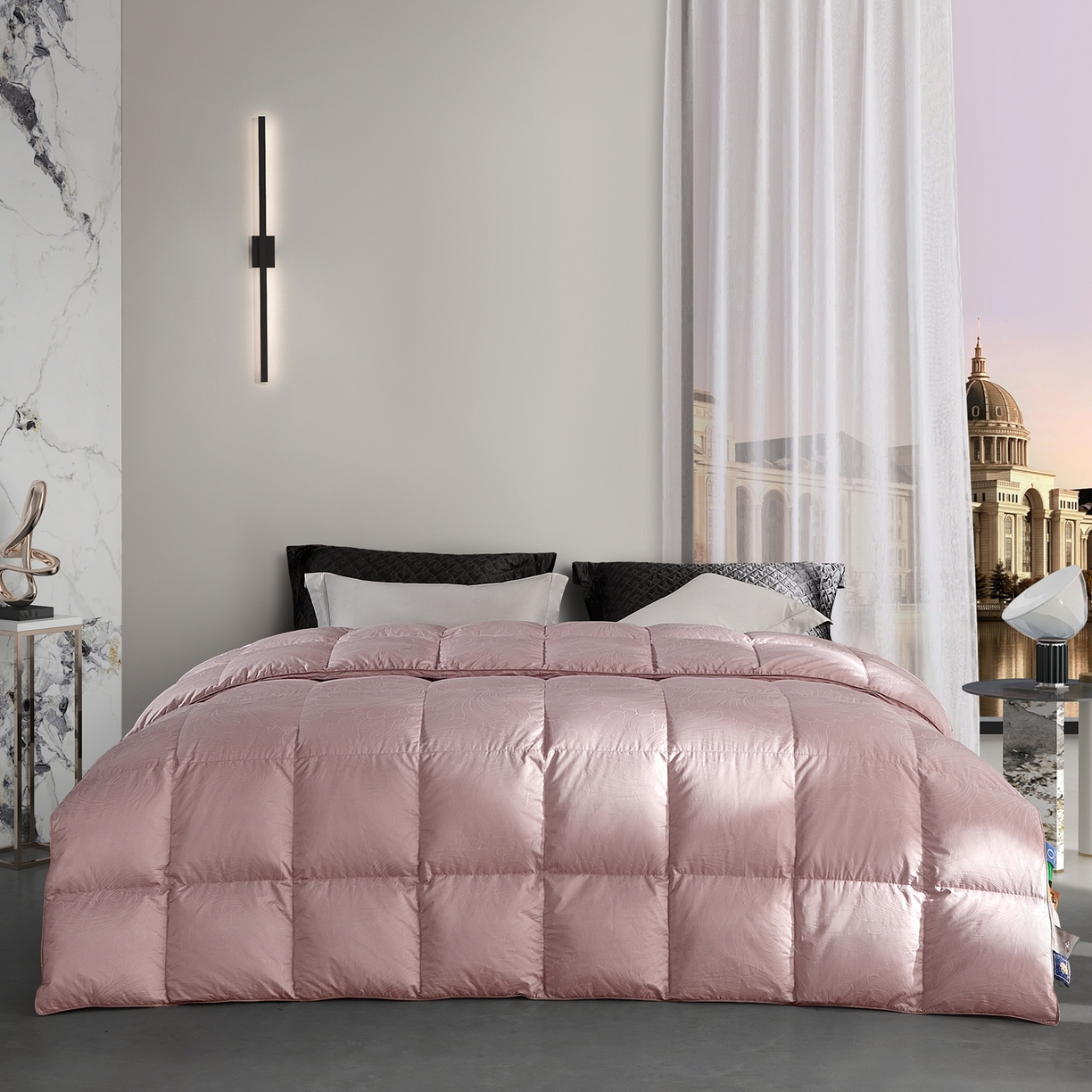 91家纺网 家纺一手货源 找家纺 （总）织梦人羽绒工厂店 2025新款高蓬松羽绒羽毛被大牌同款花型-高精密提花系列