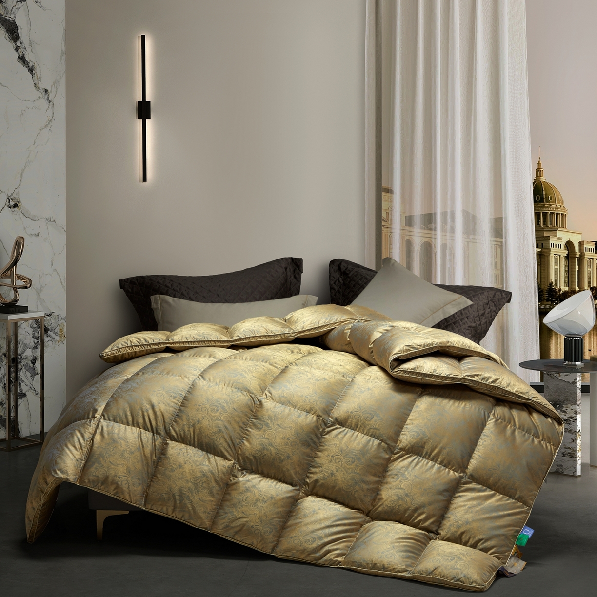 91家纺网 家纺一手货源 找家纺 （总）织梦人羽绒工厂店 2025新款高蓬松羽绒羽毛被大牌同款花型-高精密提花系列