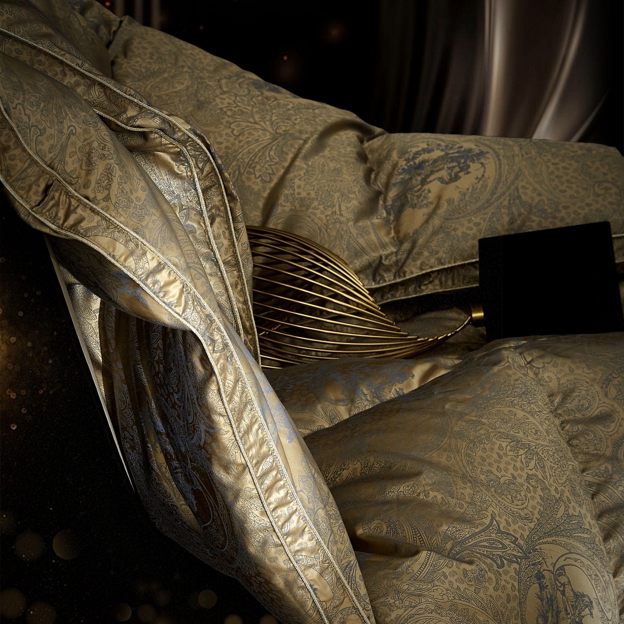 91家纺网 家纺一手货源 找家纺 织梦人羽绒工厂店 2025新款高蓬松羽绒被85鸭绒大牌同款花型-高精密提花系列 高精密提花-罗马庄园古铜