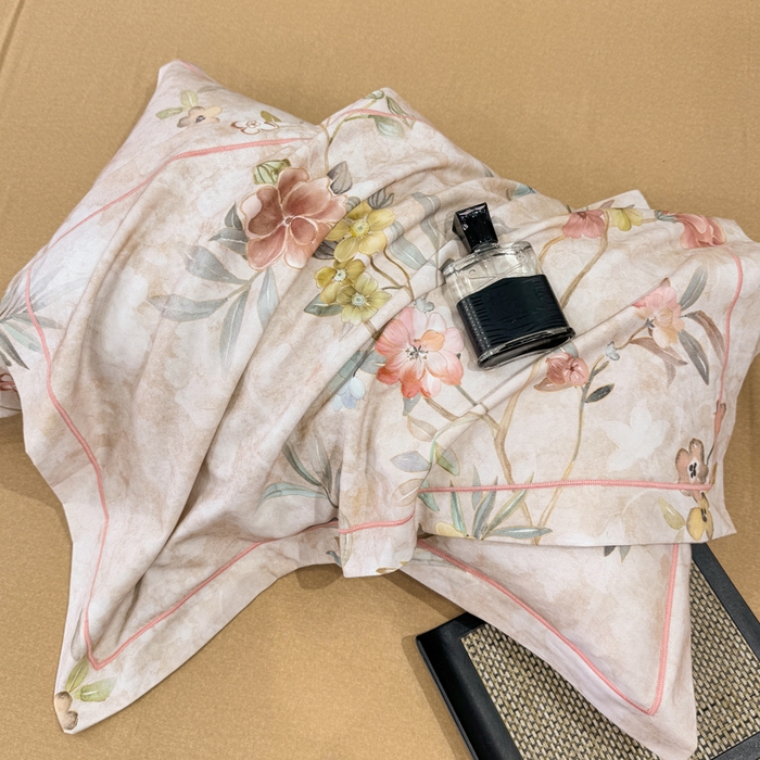 91家纺网 家纺一手货源 找家纺 凌鼎 2025新款100%全棉生态磨毛四件套系列1美伊咖