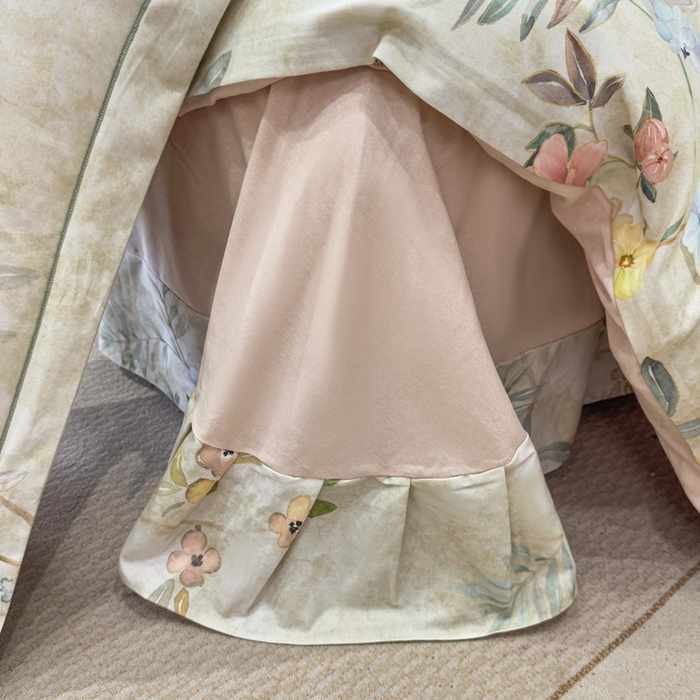 91家纺网 家纺一手货源 找家纺 凌鼎 2025新款100%全棉生态磨毛四件套系列1美伊绿