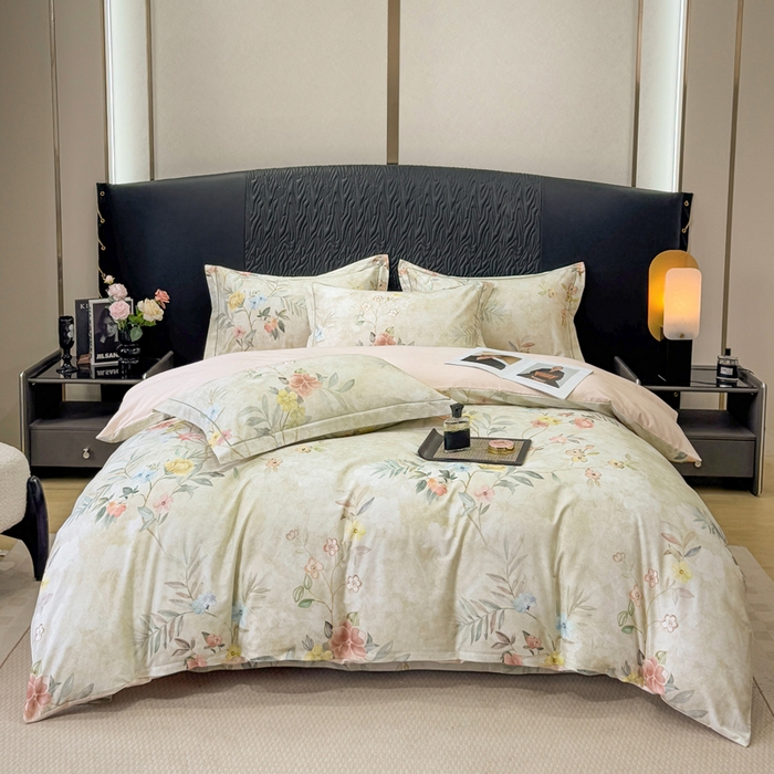 凌鼎 2025新款100%全棉生态磨毛四件套系列1美伊绿