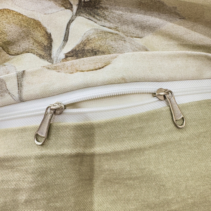 91家纺网 家纺一手货源 找家纺 凌鼎 2025新款100%全棉生态磨毛四件套系列1杉叶咖