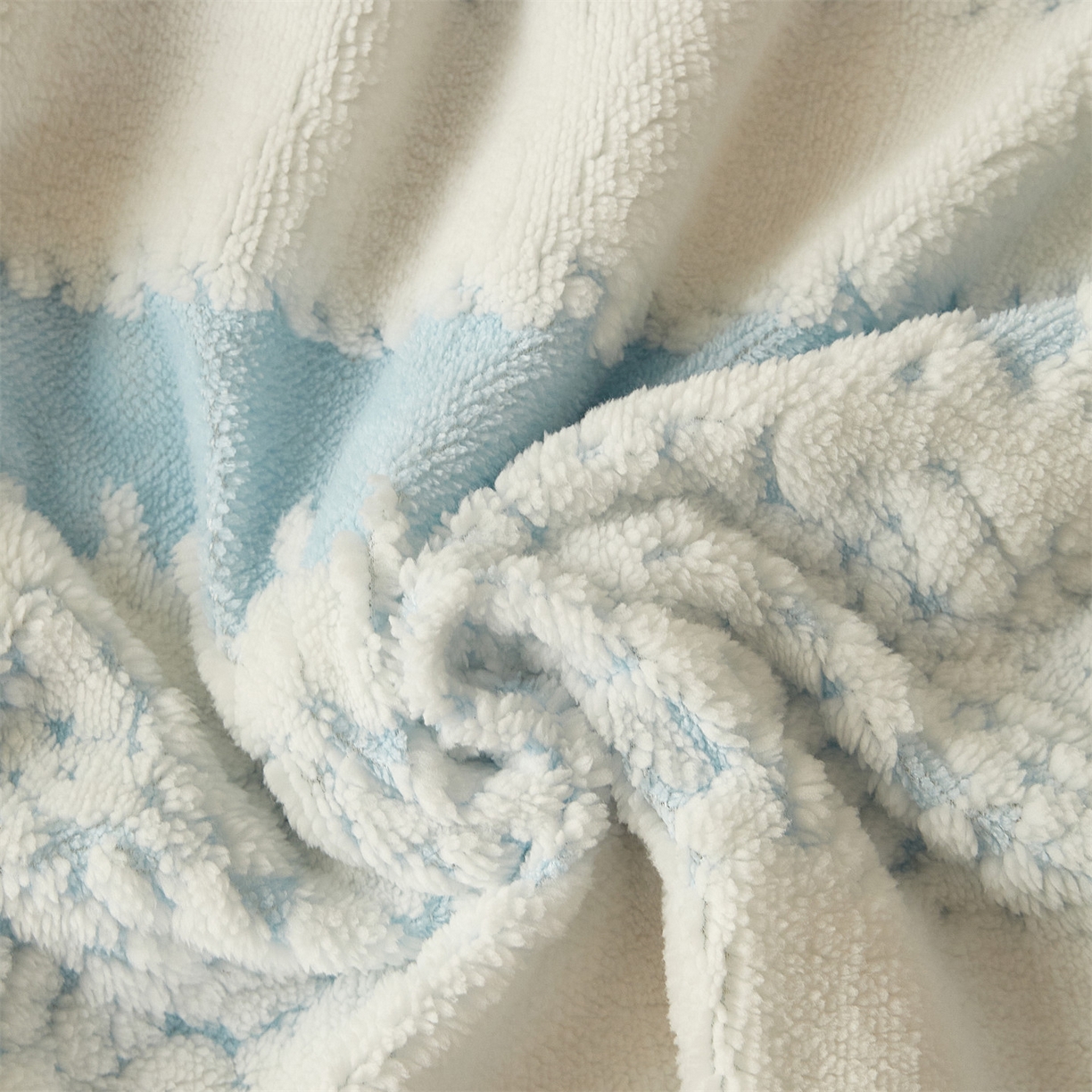 91家纺网 家纺一手货源 找家纺 莱家富 2026新款双层加厚阳离子提花毛毯羊羔绒毛毯盖毯办公室午休毯 浔彩-天蓝