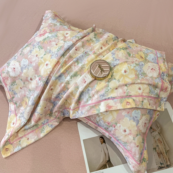 91家纺网 家纺一手货源 找家纺 凌鼎 2025新款100%全棉生态磨毛四件套系列1仙女星尘粉