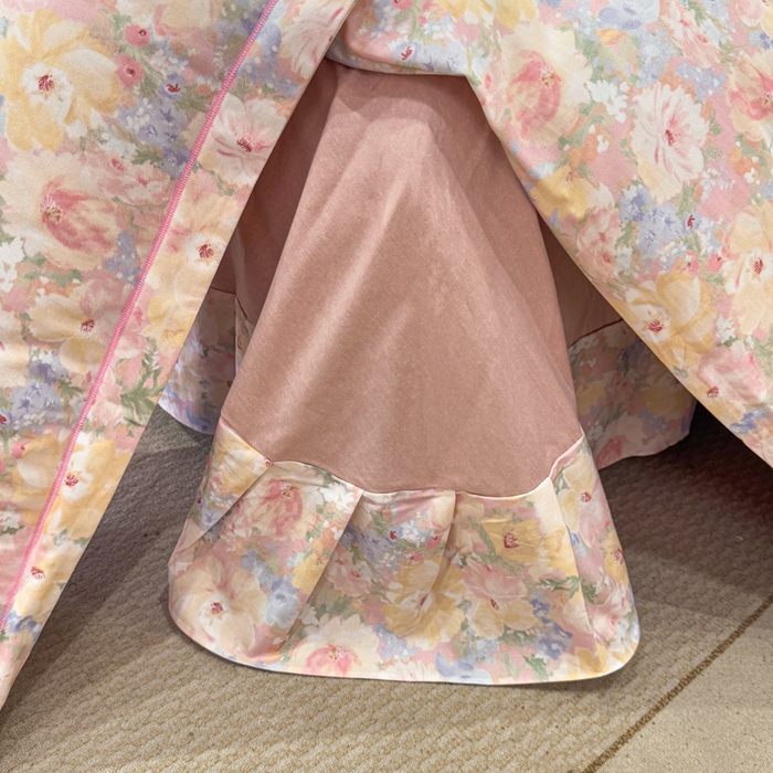 91家纺网 家纺一手货源 找家纺 凌鼎 2025新款100%全棉生态磨毛四件套系列1仙女星尘粉