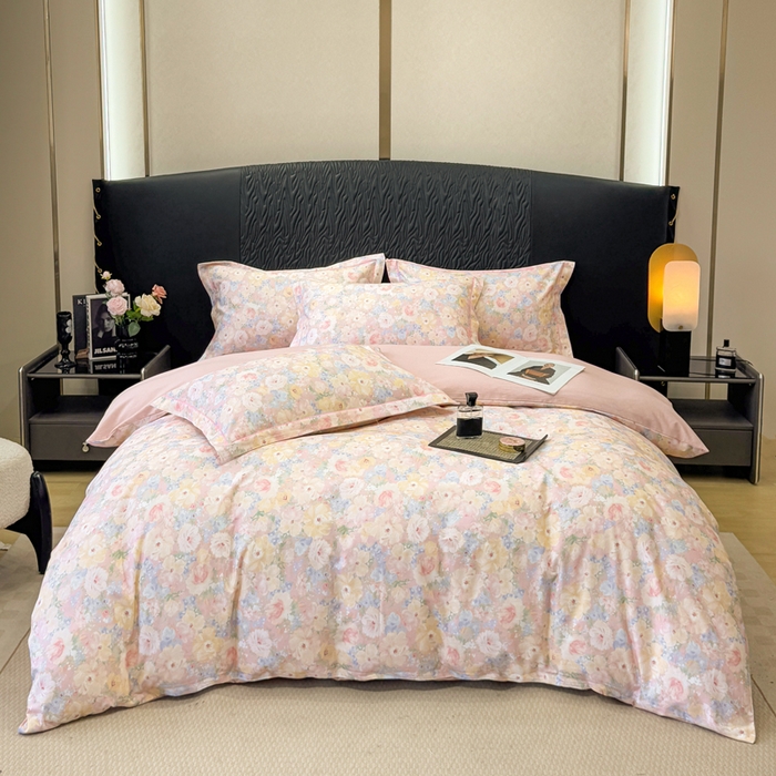 凌鼎 2025新款100%全棉生态磨毛四件套系列1仙女星尘粉