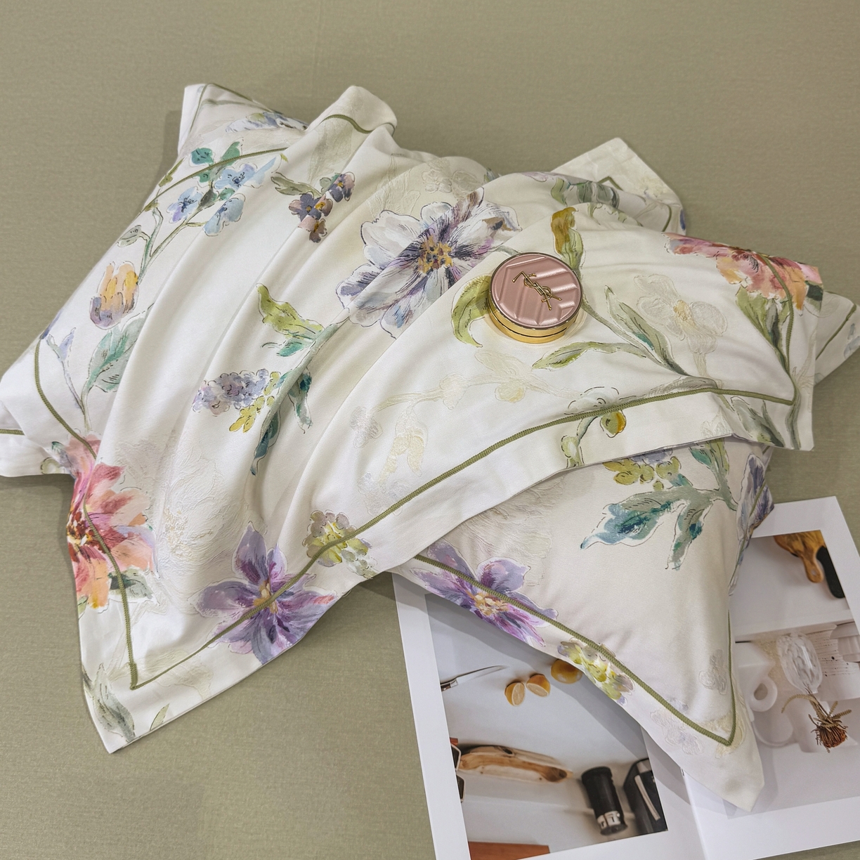 91家纺网 家纺一手货源 找家纺 凌鼎 2025新款100%全棉生态磨毛四件套系列1花与浔米