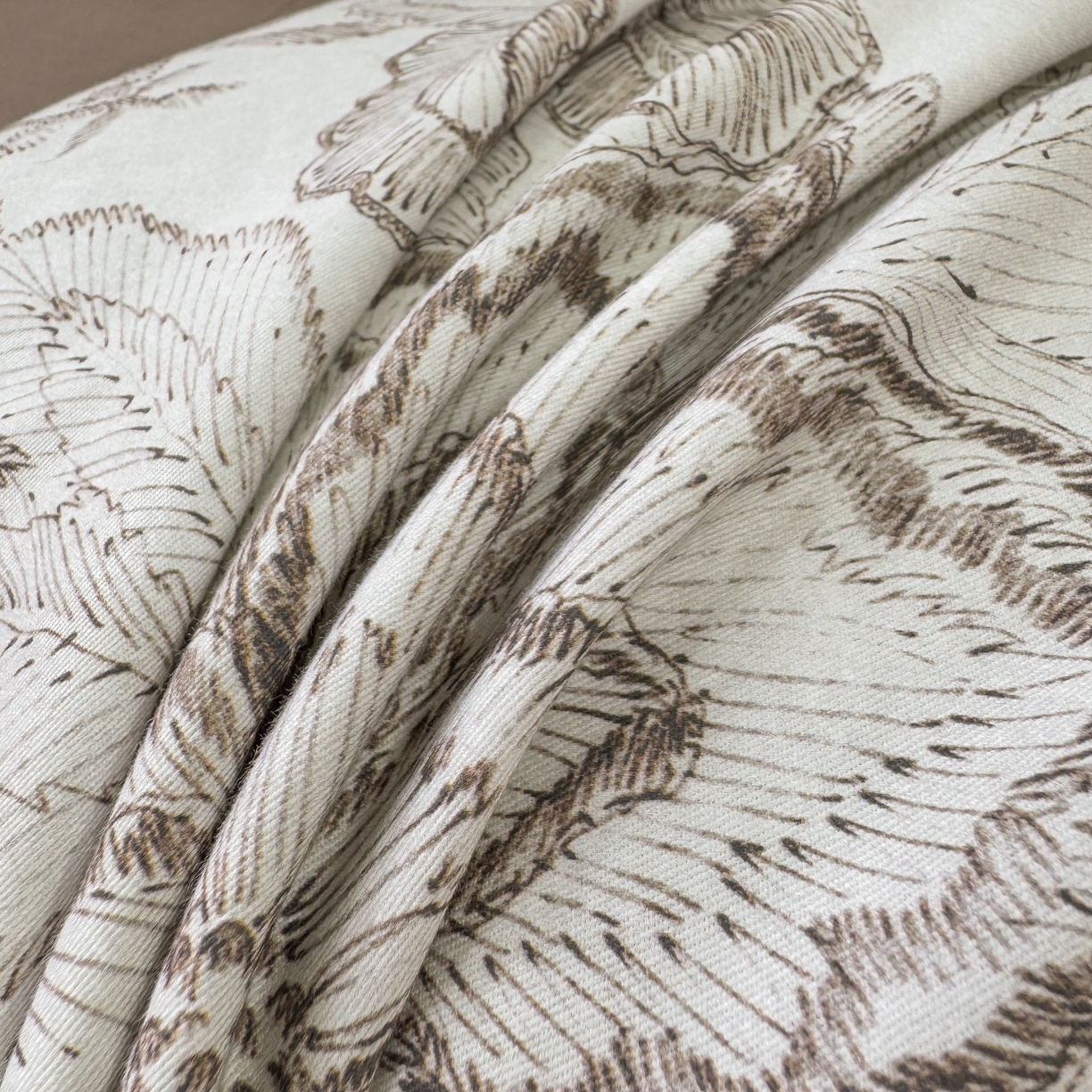 91家纺网 家纺一手货源 找家纺 凌鼎 2025新款100%全棉生态磨毛四件套系列1镜花水月咖