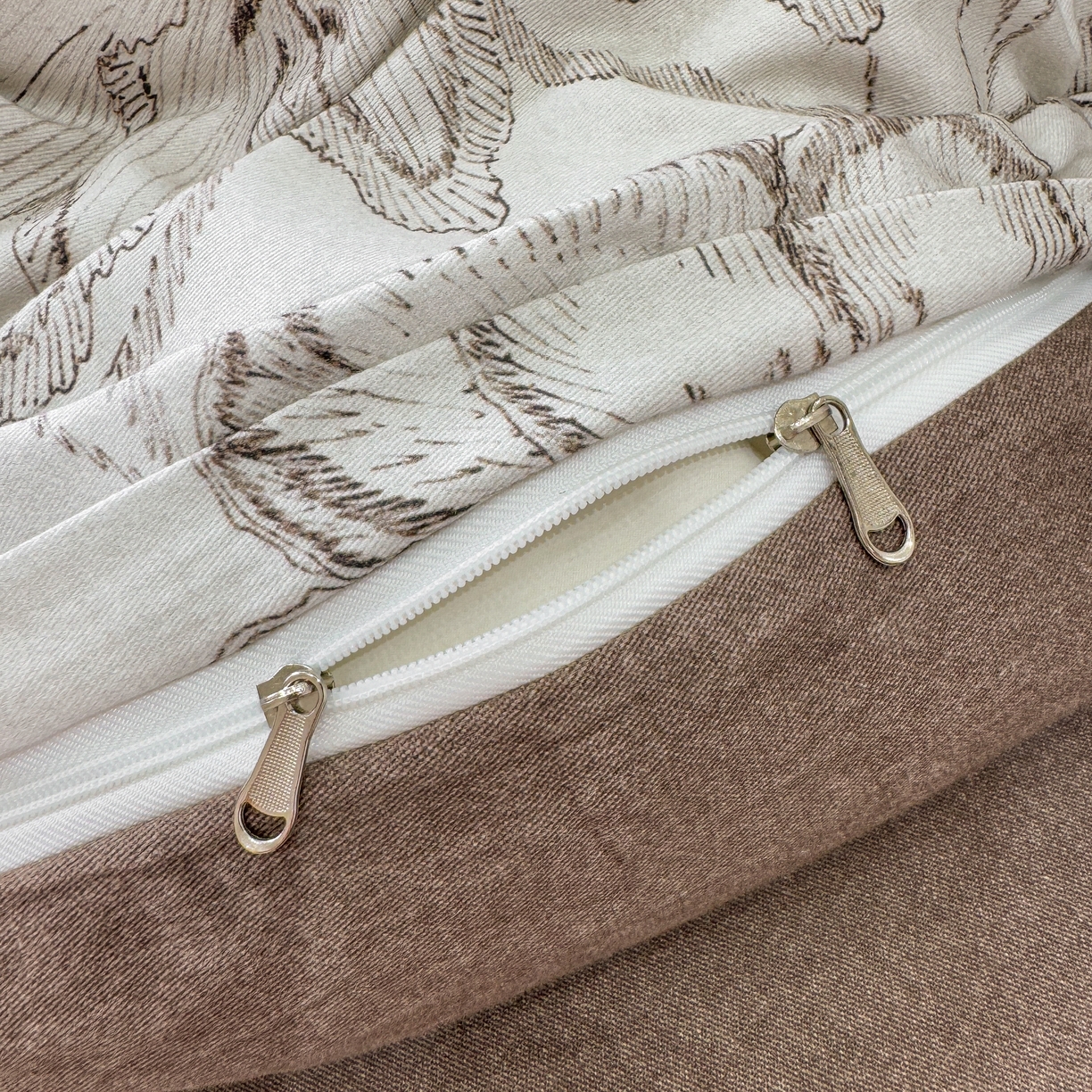 91家纺网 家纺一手货源 找家纺 凌鼎 2025新款100%全棉生态磨毛四件套系列1镜花水月咖