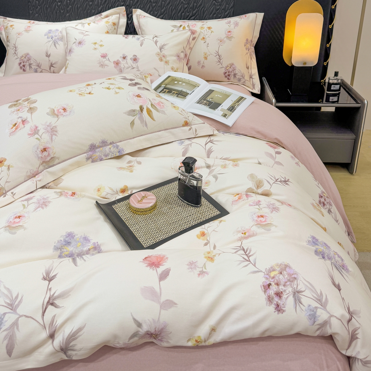 91家纺网 家纺一手货源 找家纺 凌鼎 2025新款100%全棉生态磨毛四件套系列1初茅米