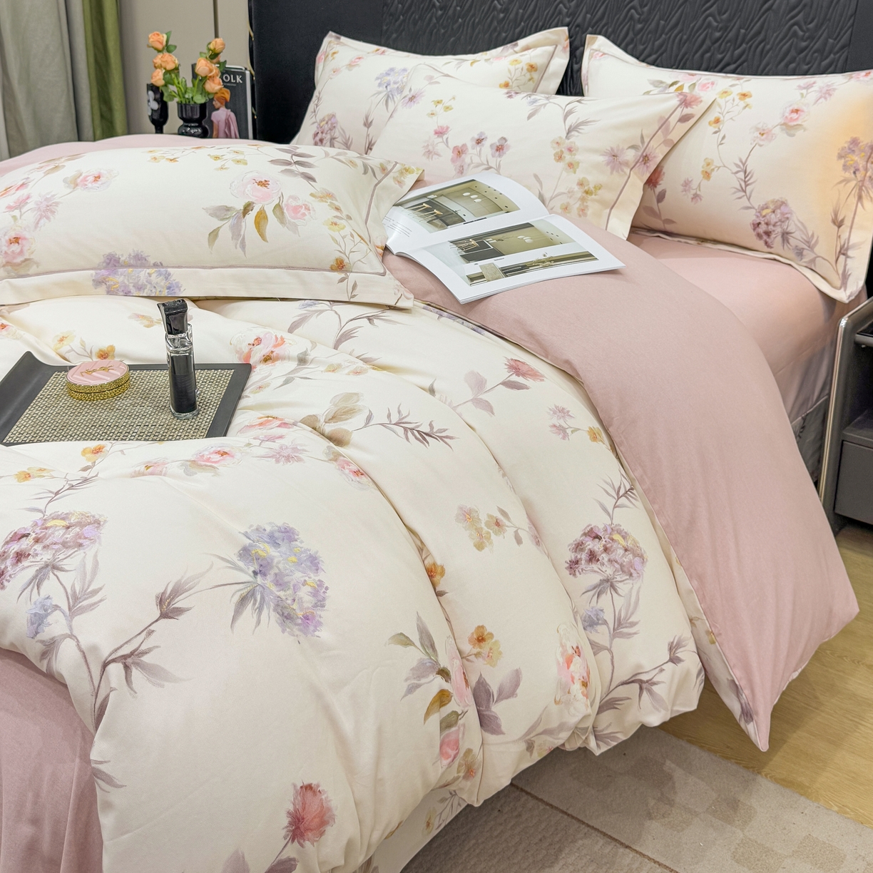 91家纺网 家纺一手货源 找家纺 凌鼎 2025新款100%全棉生态磨毛四件套系列1初茅米