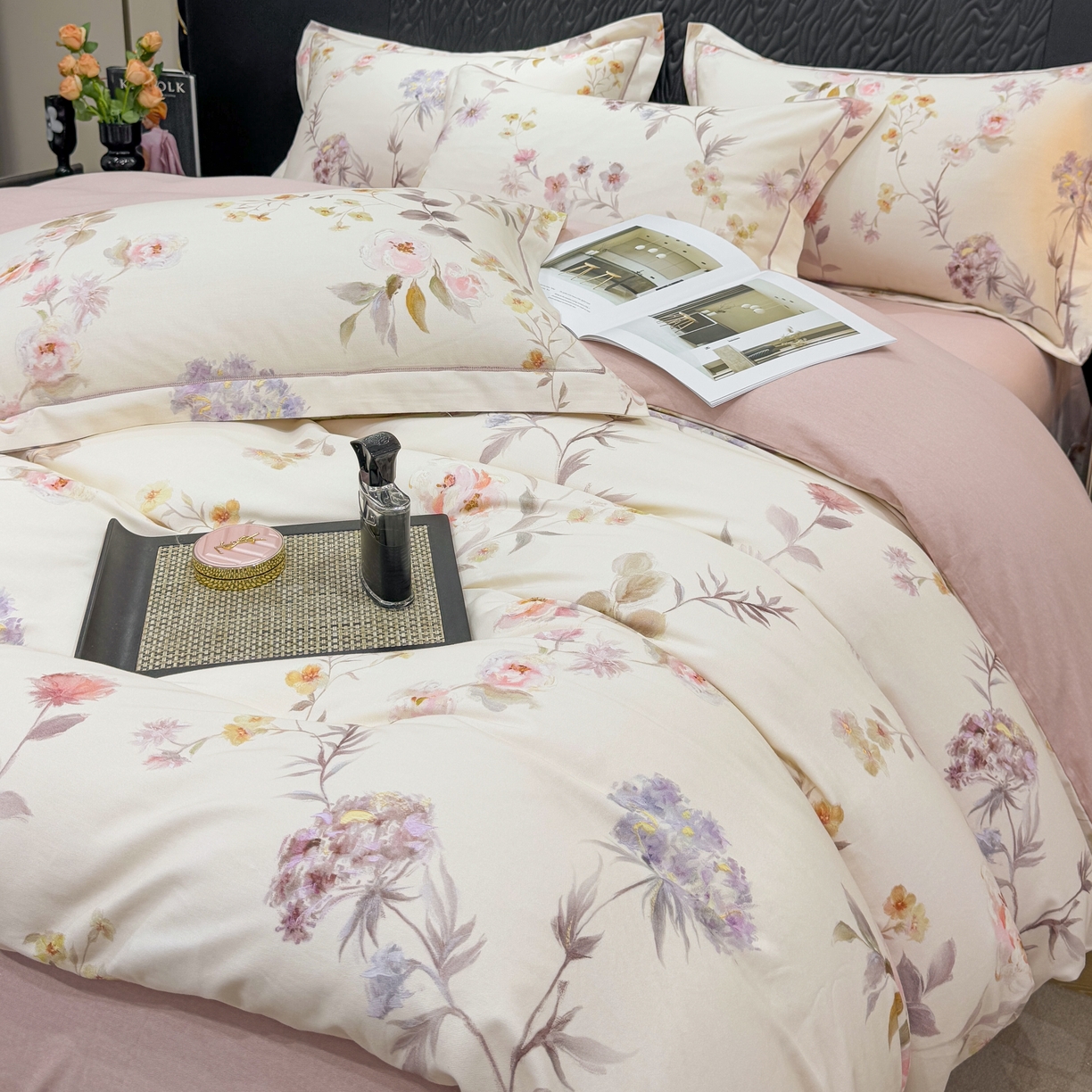 91家纺网 家纺一手货源 找家纺 凌鼎 2025新款100%全棉生态磨毛四件套系列1初茅米