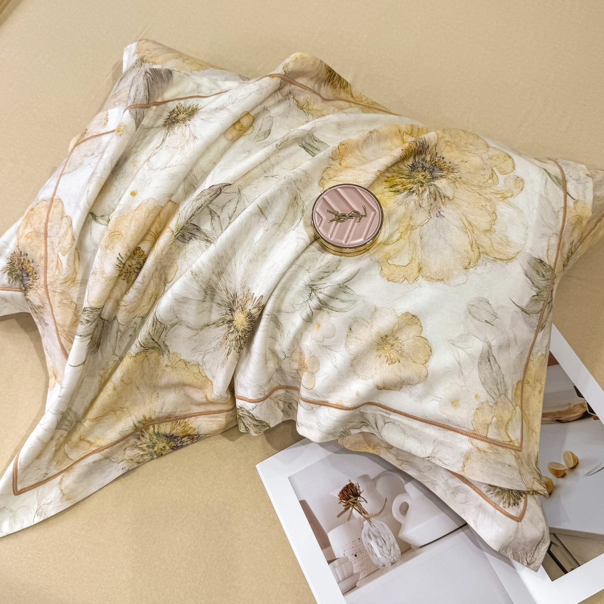 91家纺网 家纺一手货源 找家纺 凌鼎 2025新款100%全棉生态磨毛四件套系列1豆蔻年华黄