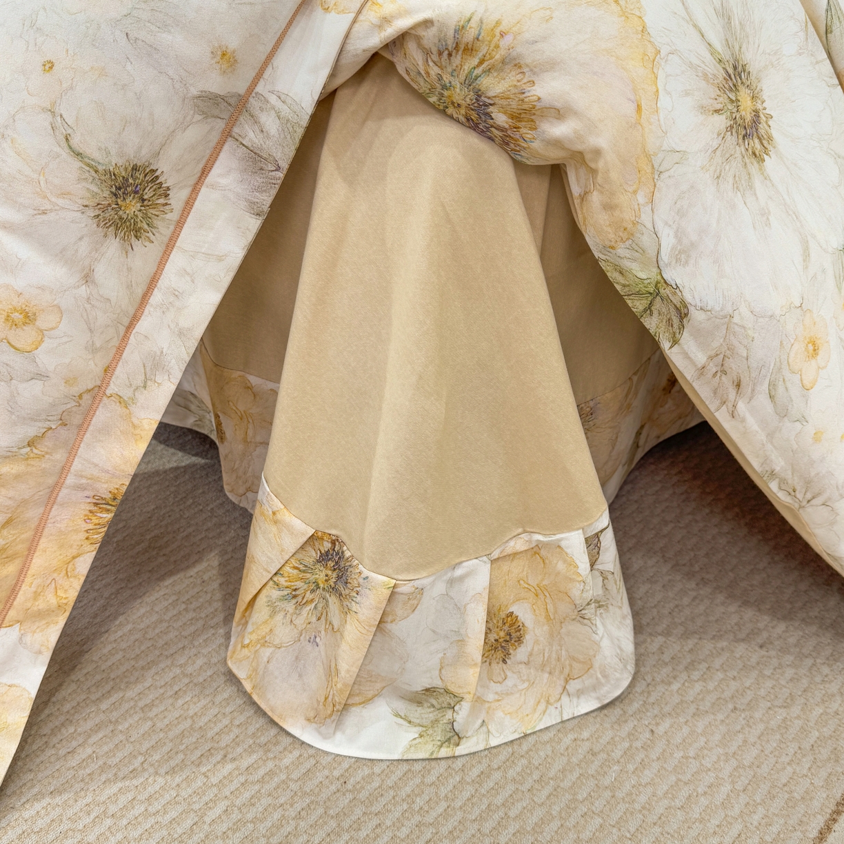 91家纺网 家纺一手货源 找家纺 凌鼎 2025新款100%全棉生态磨毛四件套系列1豆蔻年华黄