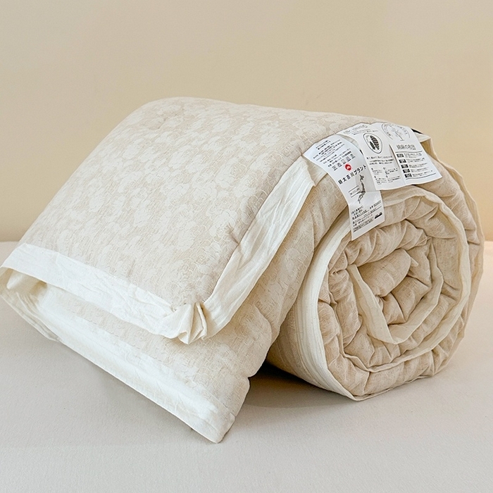 91家纺网 家纺一手货源 找家纺 （总）欧夏家纺 2025新款日式棉麻四季被春秋被冬被-圣之花