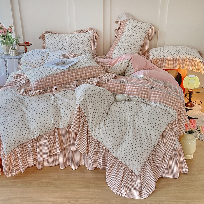 91家纺网 家纺一手货源 找家纺 （总）易辰美 2025新款法式公主风夹棉床盖四件套