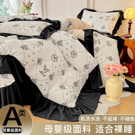 91家纺网 家纺一手货源 找家纺 （总）易辰美 2025新款法式公主风夹棉床盖四件套