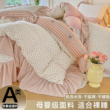 91家纺网 家纺一手货源 找家纺 易辰美 2023新款迪士尼卡通毛巾绣牛奶绒羊羔绒四件套 琳娜贝贝